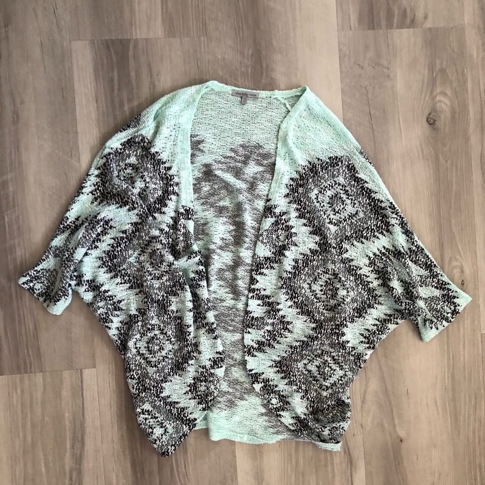 Charlotte Russe Turquoise Short Sleeve Cardigan
